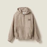 Miu Miu Women Check Blouson Jacket with Embroidered Logo ML1011