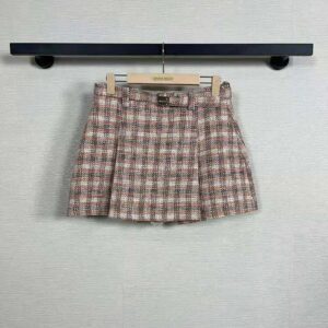 Miu Miu Women Check Miniskirt With Logo-decorated-MG2039