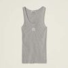 Miu Miu Women Cotton Knit Tank Top-Silver MMV186