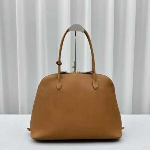 Miu Miu Women Leather Bag with Embossed Lettering Logo-Brown