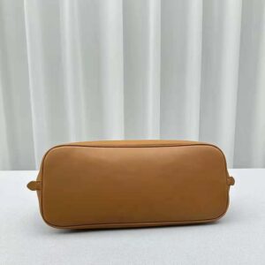 Miu Miu Women Leather Bag with Embossed Lettering Logo-Brown