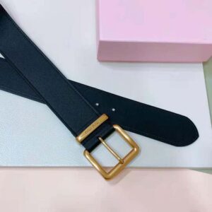 Miu Miu Women Leather Belt-Black 5CC589_2E6Y_F0002