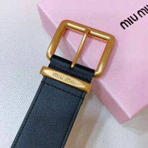 Miu Miu Women Leather Belt-Black 5CC589_2E6Y_F0002