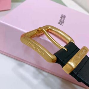 Miu Miu Women Leather Belt-Black 5CC589_2E6Y_F0002