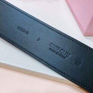 Miu Miu Women Leather Belt-Black 5CC589_2E6Y_F0002