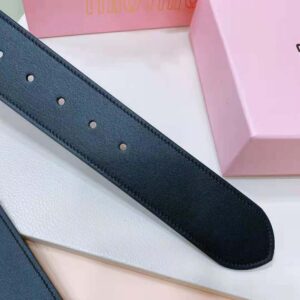 Miu Miu Women Leather Belt-Black 5CC589_2E6Y_F0002