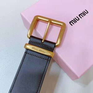 Miu Miu Women Leather Belt-Chocolate 5CC589_2E6Y_F0038
