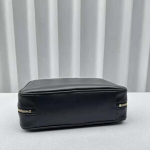 Miu Miu Women Leather Top-handle Bag with Embossed Lettering Logo-Black