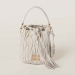 Miu Miu Women Matelassé Nappa Leather Bucket Bag-White