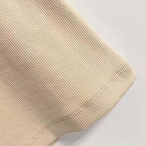 Miu Miu Women Ribbed Jersey Top with Embroidered Logo-Beige