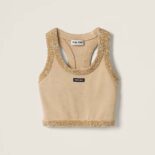 Miu Miu Women Silk Knit Top-Beige MMV155_13Q1_F0061