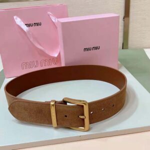 Miu Miu Women Suede Belt-Brown 5CC589_054_F0401