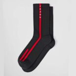 Prada Unisex Technical Yarn Ankle Socks-Black UCL708