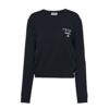 Prada Women Cashmere and Silk Sweater With Intarsia Logo-Black F0008