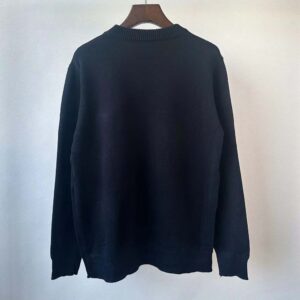 Prada Women Cashmere and Silk Sweater With Intarsia Logo-Black F0008