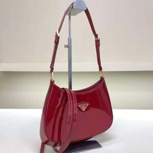 Prada Women Cleo Patent Leather Bag-Red 1BC169