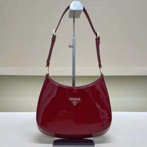 Prada Women Cleo Patent Leather Bag-Red 1BC169