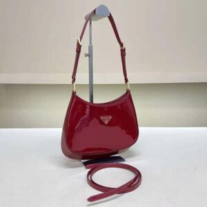 Prada Women Cleo Patent Leather Bag-Red 1BC169