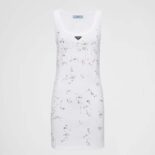 Prada Women Embroidered Ribbed Jersey Dress 33582R