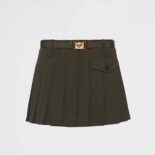 Prada Women Gabardine Miniskirt-Green P179XK