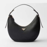 Prada Women Large Leather Shoulder Bag-Black F0002