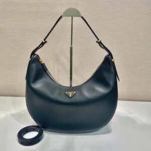 Prada Women Large Leather Shoulder Bag-Black F0002