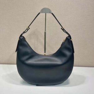 Prada Women Large Leather Shoulder Bag-Black F0002