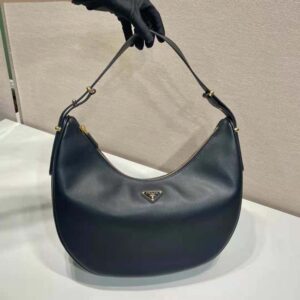 Prada Women Large Leather Shoulder Bag-Black F0002