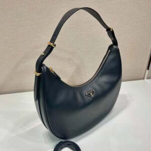 Prada Women Large Leather Shoulder Bag-Black F0002
