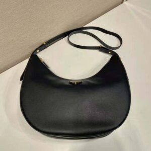 Prada Women Large Leather Shoulder Bag-Black F0002