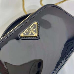 Prada Women Patent Leather Mini-pouch-Black F03KJ