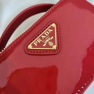 Prada Women Patent Leather Mini-pouch-Red F0E06