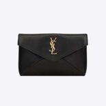 Saint Laurent YSL Women Cassandre Small Envelope Pouch in Lambskin-Black