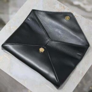 Saint Laurent YSL Women Cassandre Small Envelope Pouch in Lambskin-Black
