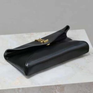 Saint Laurent YSL Women Cassandre Small Envelope Pouch in Lambskin-Black