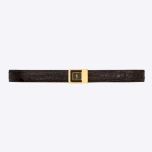 FEMALE buckle belt in crocodile-embossed leather