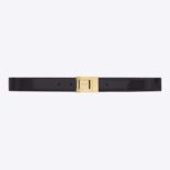 Saint Laurent YSL Women La 76 Buckle Belt in Brushed Leather