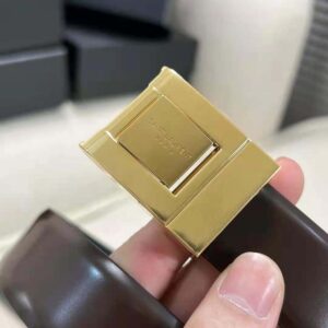Saint Laurent YSL Women La 76 Buckle Belt in Brushed Leather
