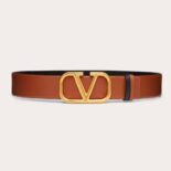 Valentino Women Reversible Vlogo Signature Belt in Glossy Calfskin 40 mm