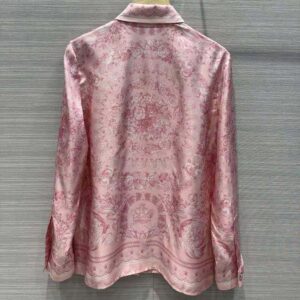 Versace Women Barocco Silk Shirt-Pink 1A10053