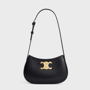 Celine Women Medium Tilly Bag in Shiny Calfskin-Black