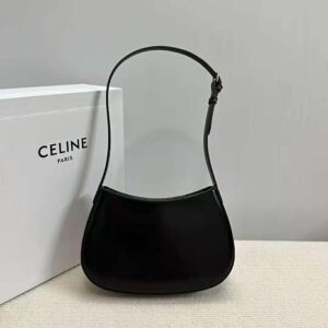 Celine Women Medium Tilly Bag in Shiny Calfskin-Black