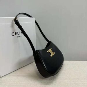 Celine Women Medium Tilly Bag in Shiny Calfskin-Black