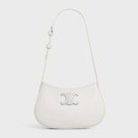 Celine Women Medium Tilly Bag in Shiny Calfskin-White