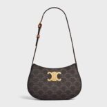 Celine Women Medium Tilly Bag in Triomphe Canvas and Calfskin