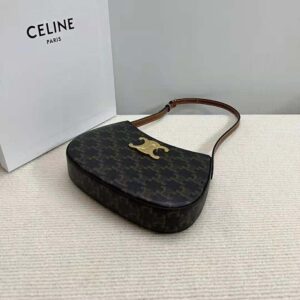 Celine Women Medium Tilly Bag in Triomphe Canvas and Calfskin