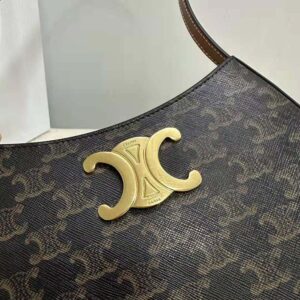 Celine Women Medium Tilly Bag in Triomphe Canvas and Calfskin