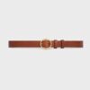 Celine Women Medium Twin Triomphe Belt in Vintage Calfskin-Brown