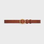 Celine Women Medium Twin Triomphe Belt in Vintage Calfskin-Brown