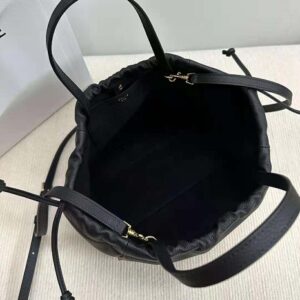 Celine Women Small Cabas Drawstring Cuir Triomphe in Grained Calfskin